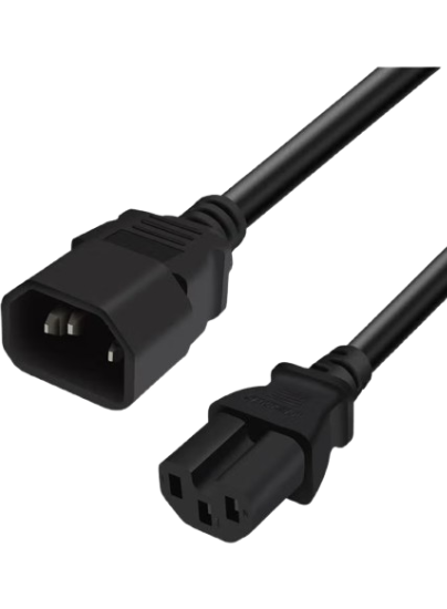 S-TEK Heavy Duty Computer Power Extension C14 Male to C15 Female